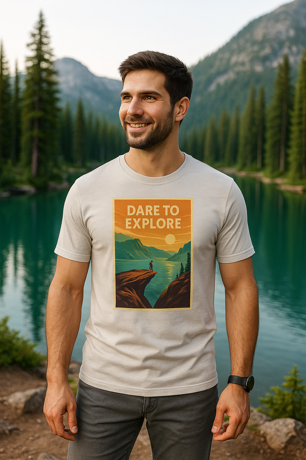 Dare to Explore Norwegian Fjords - Casual Cotton Tee T-Shirt