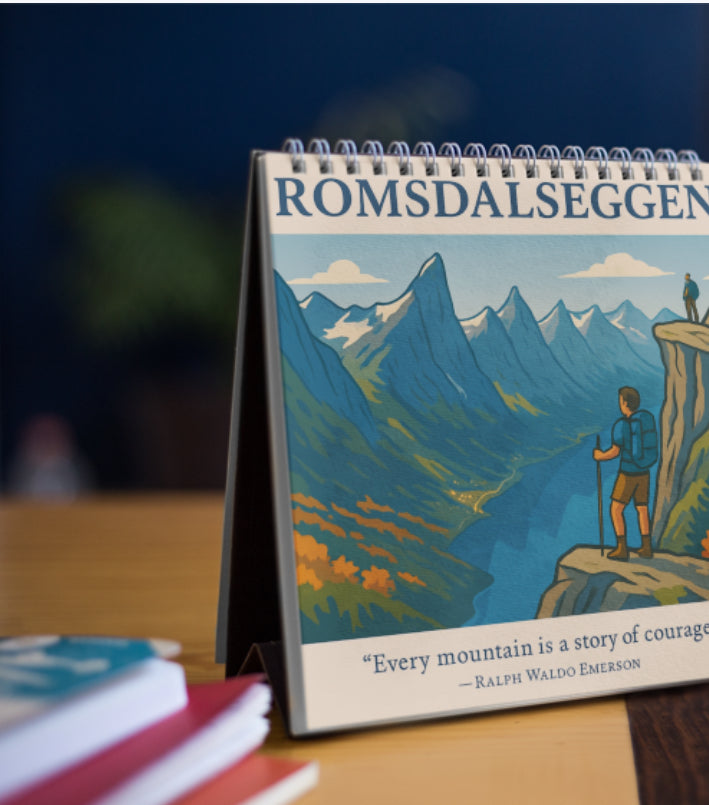 Vintage Scandinavian Landscape Calendar 2026 – Norwegian Fjords, Mountains & Villages Through the Seasons