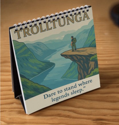 Vintage Scandinavian Landscape Calendar 2026 – Norwegian Fjords, Mountains & Villages Through the Seasons